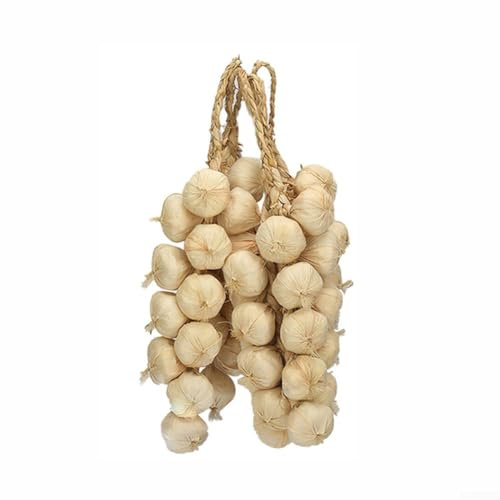 Realistische künstliche Knoblauchschnur, 5 Stück, Schaumstoff für Halloween und Küchendekoration (weißer Knoblauch)