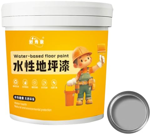 VALINK Peinture de sol époxy imperméable à base d'eau, 300 g, séchage rapide, antidérapante à base d'eau, peinture de sol pour intérieur et extérieur, gris clair