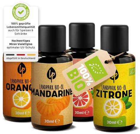 Landpark Ätherisches Bio-Öl Fruchtmix – 30ml – Naturrein – Duftöl Fruchtmix - Glasflasche mit Tropfenverschluss