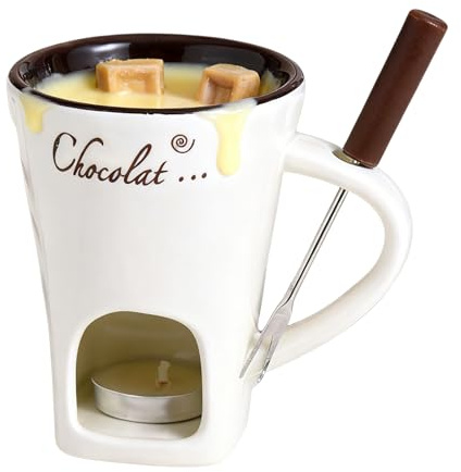 Tasse à chocolat chaud, pot à chocolat en céramique, 130 ml, chauffe-beurre en céramique avec cuillère, pour dîner, rendez-vous galant, pique-nique, fête de famille