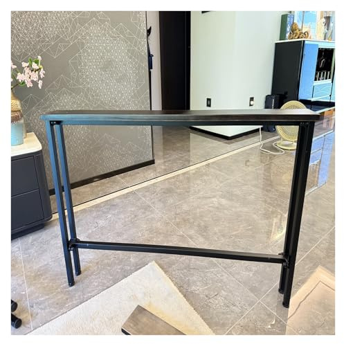 ZJKXJH Table Console étroite Table Basse en Bois Massif Et Structure en Fer, Console Étroite Tables D'appoint pour Petits Espaces, Table D'entrée pour Couloir(40x4x25.6in/101.6x10.2x65.0cm)