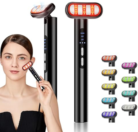 Masajeador ocular, EMS Dispositivo de Ojos Antiarrugas y Antiedad, 3 Modos de LED Terapia, 38-42℃ Compresa Caliente, Mejora Ojeras, Bolsas, Hinchazón, Arrugas,Contorno de Ojos