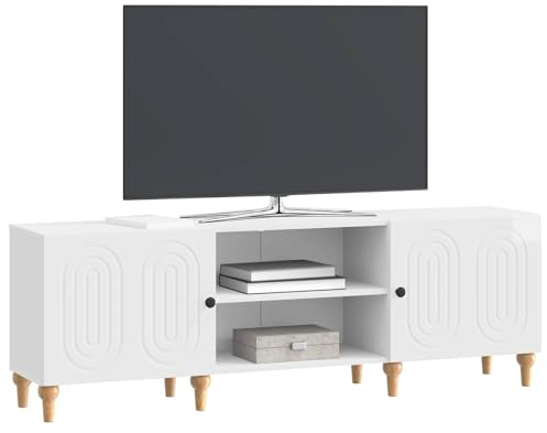 vidaXL TV-Schränk Hochglanz Weiß 150 x 31 x 50 cm Holzwerkstoff, Moderner Wohnraum, rechteckiges Mediencenter, platzsparende TV-Aufbewahrung, stylische Zuhause-Organizer