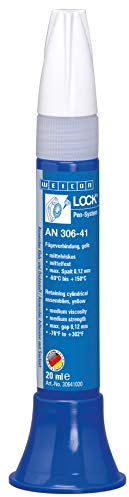 WEICON 30641020 WEICONLOCK AN 306-41 20 ml Fügeverbindung Lager Wellen Buchsen, mittelviskos, Gelb