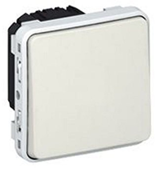 Legrand 069630 Poussoir Étanche No Plexo Composable IP55, 10A, Blanc