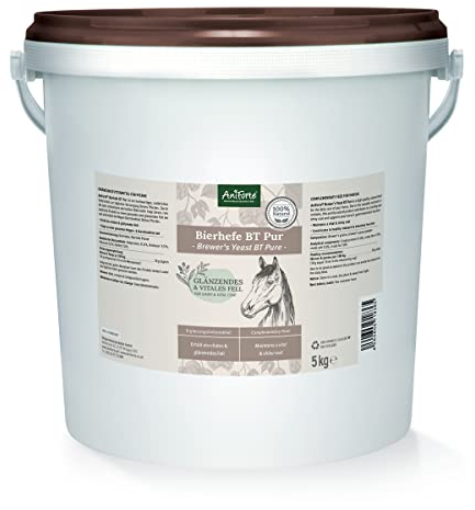 AniForte BT Pur Bierhefe für Pferde 5kg - Naturprodukt für gesundes, glänzendes Fell & Haut, Unterstützt Magen-Darm-Trakt & Darmflora, Nährstofflieferant