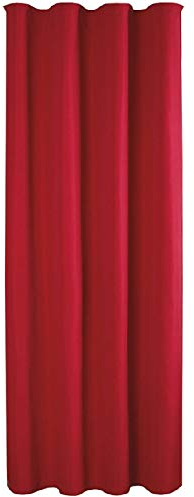 Bestlivings Vorhang Blickdicht (140x145cm / 1 Stück) Gardine Uni (Rot) mit Kräuselband/Universalband, Dekoschal für Fenster, Balkon - Dekorativer Gardinenschal