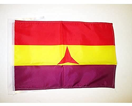 BANDERA ESPAÑA REPUBLICANA BRIGADAS INTERNACIONALES 45x30cm - BANDERINA DE LA REPUBLICA ESPAÑOLA 30 x 45 cm cordeles - AZ FLAG
