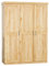 Cali - Armoire 3 Portes Bois Massif Naturel