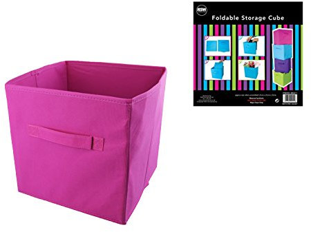 Pink Folding Storage Box Cube Space Saver Tidy Home Bedroom Playroom Toys