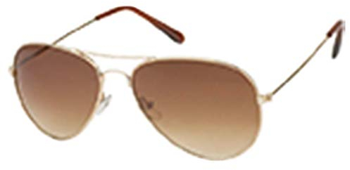 CHICNET Hochwertige Sonnenbrille Pilotenbrille 400 UV Getönt Grün Rosa Lila Braun Metallgestell Braun