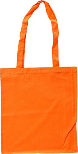 Nashville print factory Baumwollbeutel auch mit Druck | Logo | Werbung | Tragetasche Tasche Beutel Stoffbeutel Baumwolltasche (lange Henkel - 1 Beutel, Orange - unbedruckt)