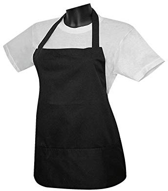 MISEMIYA - Grembiule Cuoco Unisex Chef Cameriere Grembiule da Cucina Grembiule Ref-865 - Nero, Pack*1