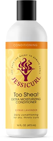 Jessicurl Zu Shea! Extra feuchtigkeitsspendender Conditioner für lockiges Haar, Zitrus-Lavendel, 16 Fl oz. Leave-in-Conditioner für trockenes Haar, Anti-Frizz-Haarprodukte