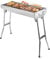 SuperGift Essential - Stainless Steel BBQ Grill with Stand Charcoal Barbecue Folding and Portable Outdoor Garden And Park Use