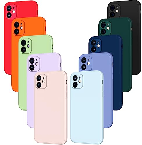 VGUARD 10 Pezzi Cover per iPhone 11 6.1 Pollici con Protezione della Fotocamera, Ultra Sottile Morbida TPU Custodia in Silicone Anti-Graffio Antiurto Protettiva Case - 10 Colori