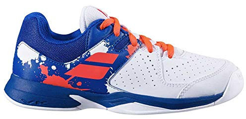 Babolat Pulsion Indoor JR Tennisschuhe, White/Dazzling Blue, 36.5 EU