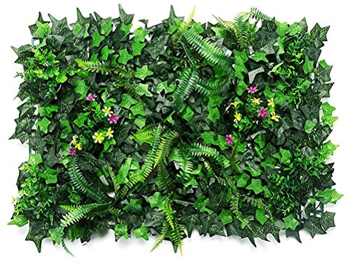 Hidyliu Mur Vegetal Artificiel 40X60CM Plante Verte Artificielle Clôtures décoratives Mur Vegetal Exterieur Artificielle Clôture Feuillage Balcon Protection pour Interieur Jardin Décor