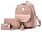 EVEOUT Borse a zainetto da donna in Pelle PU Zainetto Casual per il Lavoro Scolastico Itinerante Borsa a Tracolla Zaino Set (Rosa)