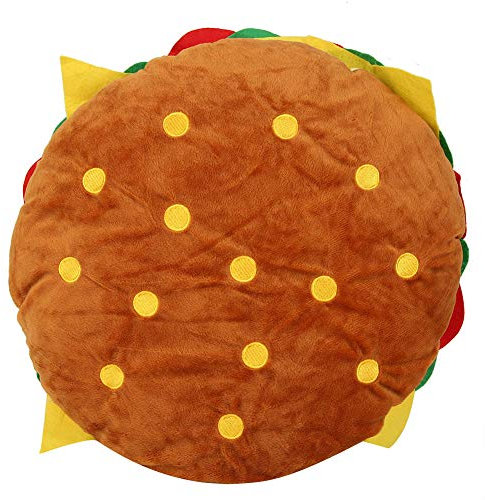 Fdit Kissenbezüge Niedliches Plüsch-Cheeseburger-Kissen Flauschiges Gefülltes Hamburger-Kissen Weicher Burger für Inneneinrichtung Büro-Nackenkissen Reise-Kissen Kissen Party-Geschenke