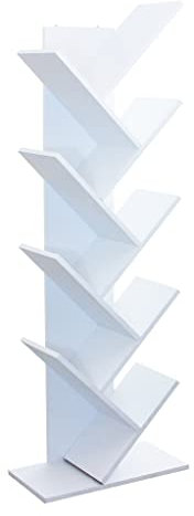 Libreria moderna di design per salotto soggiorno camera da letto in legno (Dylan, Bianco)