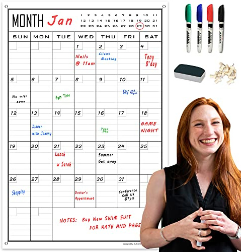 Großer Wandkalender, trocken abwischbar