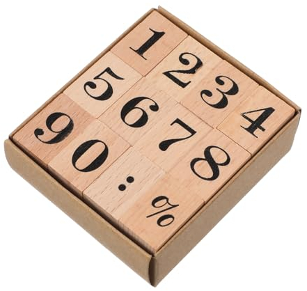 Operitacx Zahlen Holzstempel Set, 12 Stück Umweltfreundliche Holz- Und Gummistempel, Kompakte Größe, Vielseitig Einsetzbar Für Scrapbooking, Journaling, Kartenplaner Und Diy Bastelprojekte