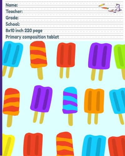 My First Handwriting Practice Pad Tablet for Preschool and Kindergarten Kids Popsicles