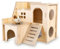 Nizirioo Holz Hamsterhaus, Holzhaus Für Hamster, Holzhaus Klein, Hamster Eckhaus, Hamsterhaus Ecketage Dekor Zubehör DIY Hamster Spielzeug Für Zwerghamster, Rennmäuse, Degus, Stachelmäuse