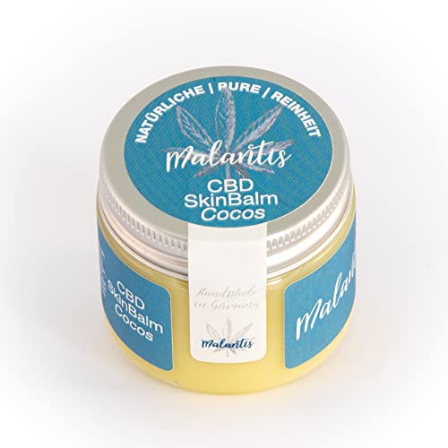 Malantis Hanfsalbe 50ml - SkinBalm Cocos - Hanföl Creme zur Pflege trockener Haut - Vitamin B1, B2, E, Linolsäure