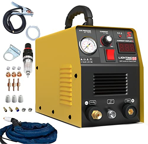 SUSEMSE Taglierina al plasma 55 Ampere IGBT Inverter al plasma CUT55 saldatrice al plasma (DC, 230 V, corrente di taglio 20 – 55 A, potenza massima di taglio fino a 14 mm)