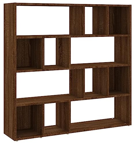 vidaXL Bücherregal Raumteiler Standregal Aktenregal Büroregal Raumtrenner Regal Wandregal Aufbewahrungregal Braun Eichen-Optik 105x24x102cm