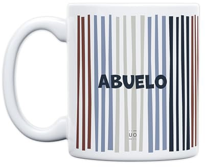 UO Taza con mensaje Abuelo, te quiero infinito. Taza para Desayuno. Regalo Lleno de Amor para Tu padre. Detalle Original para El día del Padre. Capacidad 350 ml, Cerámica.