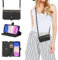 ZCDAYE Hülle für iPhone 12 mit Band Handykette, Leder iPhone 12 Handyhülle Handytasche mit Kartenfächern Frauen Brieftasche Klapphülle zum Umhängen Tasche iPhone 12 (6.1 inches),Schwarz