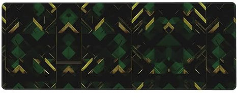 Geometric Print Mouse Pad Non-Slip Rubber Pad Laptop Desk Pad Computer Game Wrist Protector Black Green Gold