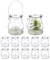 Relaxdays Windlicht, 12er Set, Glas, mit Henkel, innen & außen, Teelichthalter, H x D: 10 x 8,5 cm, transparent/Silber