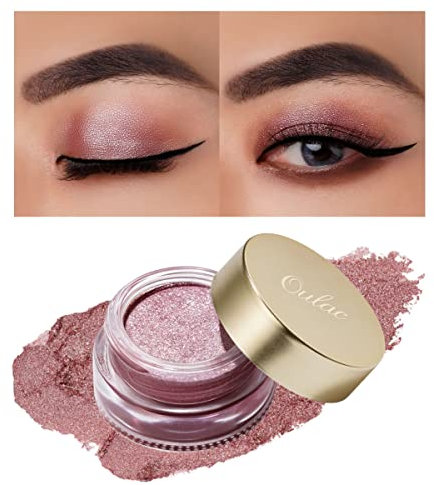 OULAC Cream Eyeshadow, Glitter Pink Eyeshadow, Holds Makeup For 12 Hours +, Waterproof and Sweatproof, Crease Resistant, Vegan | 06g, Lustering (12)