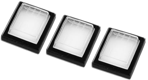 QUARKZMAN Cubierta protectora para interruptor basculante de 35x30x12mm x 3PCS, resistente al agua, rectangular, para barcos y garajes [Transparente Negro, Silicona]