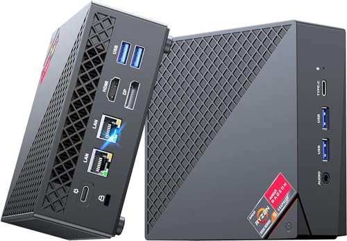 NiPoGi AMD Mini PC Ryzen 5 5500U,32GB DDR4 (3200MHz Dual Channel) 512GB NVMe SSD Mini Computer with Triple Display 4K@60Hz,HDMI/DP/Type-C/WiFi/2x Ethernet,AM0PRO Small PC for Gaming/office/Busniss