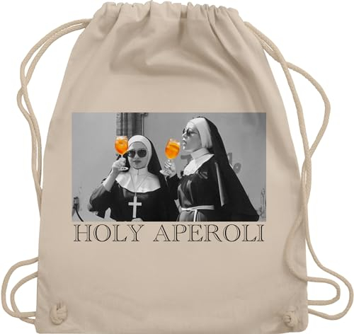Turnbeutel Rucksack - Karneval & Fasching - Taschen - Holy Aperol I Holy Aperoli I Holy Spritz Mädelsabend I Ladies Night - Unisize - Naturweiß - tasche karnevalsbeutel faschings nonnen beutel