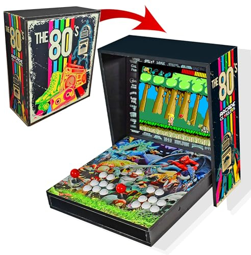 Borne d'Arcade, 9800 Jeux, Bartop, 9800 Jeux, joysticks et 6 Boutons de Jeu, Comprend Une Plaque PandoraDX 2 Plus, possibilité de Jouer jusqu'à 4 Joueurs (Bartop Arcade pour Mur)
