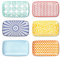 Selamica Servierplatte, Rechteckige Speiseteller, Dessertteller, Kleine Teller Set 6er Set für Vorspeise, Snacks, Sushi, Obst, 18.3 × 10.9 cm × 2 cm