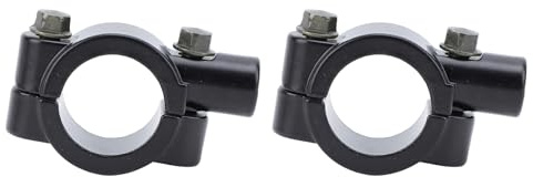 Motorrad Lenker Spiegel Halterung Klemme, 25mm, Aluminium, Schwarz, für Motorrad Roller, M10, 2 Stück