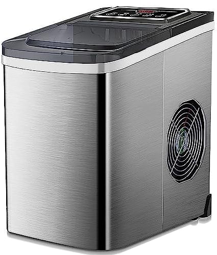 Ice Maker Machine With Adjustable Ice Cube Size, Large Clear Viewing Lid, Fast Ice Cube Ready In 6-8 Mins, Automatic Cleaning, Low Noise Operation - Perfect For Home, Office And Parties