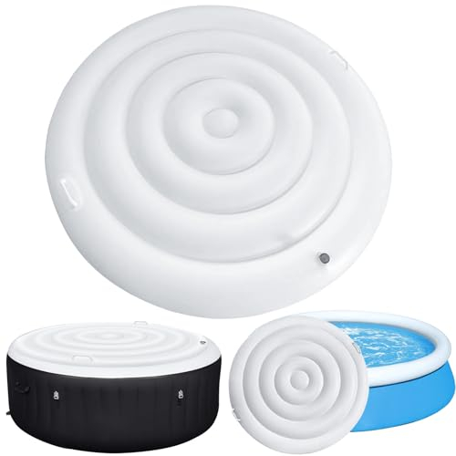 Couvercle De Spa Gonflable Rond, 165cm Housse de Protection pour Gonflable,Housse De Protection avec Poignées, Housse pour Gonflable, Coupe Vent