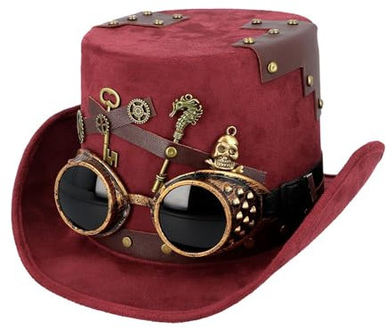Boland - Hut Keypunk für Erwachsene, Kopfbedeckung für Faschingskostüme, Karneval, Mottoparty und Festivals, Steampunk