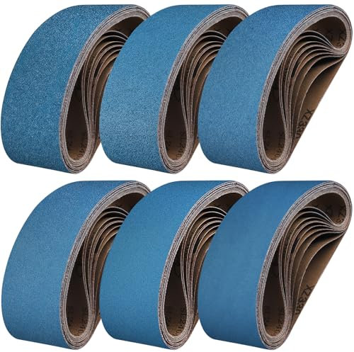 Shineboc Bandes Abrasives 75X457mm,6 Pièces Bandes Abrasives Grain 40/60/80/120/240/400 pour Ponceuse à Bande pour Métal Bois