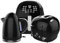 FUNKY Retro Kettle, Toaster and Air fyer Kitchen Set, 1.7L Easy Pour Kettle, Large Deep and Wide Toaster, 1700W 5.5L Air Fryer - Black