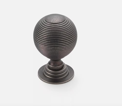 AB Hardware Pewter Beehive Centre Door Knob Pull Front Back Heavy Solid Brass Aged Antique