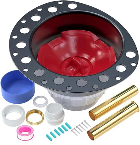 Badewannen-Ablauf-Set, Badewannen-Ablauf-Montageset mit Messingendrohren und PVC-Adapter, Sanitärzubehör, für freistehende Badewannen und bodenstehende Badewannen